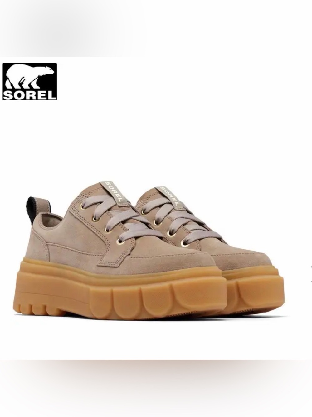 Sorel Caribou X WP Taupe Suede Platform Sneakers 9